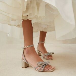 Loeffler Randall Mikel Crystal Embellished Bow Sandals